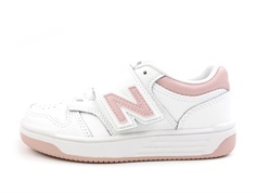 New Balance white/orb pink 480 sneaker